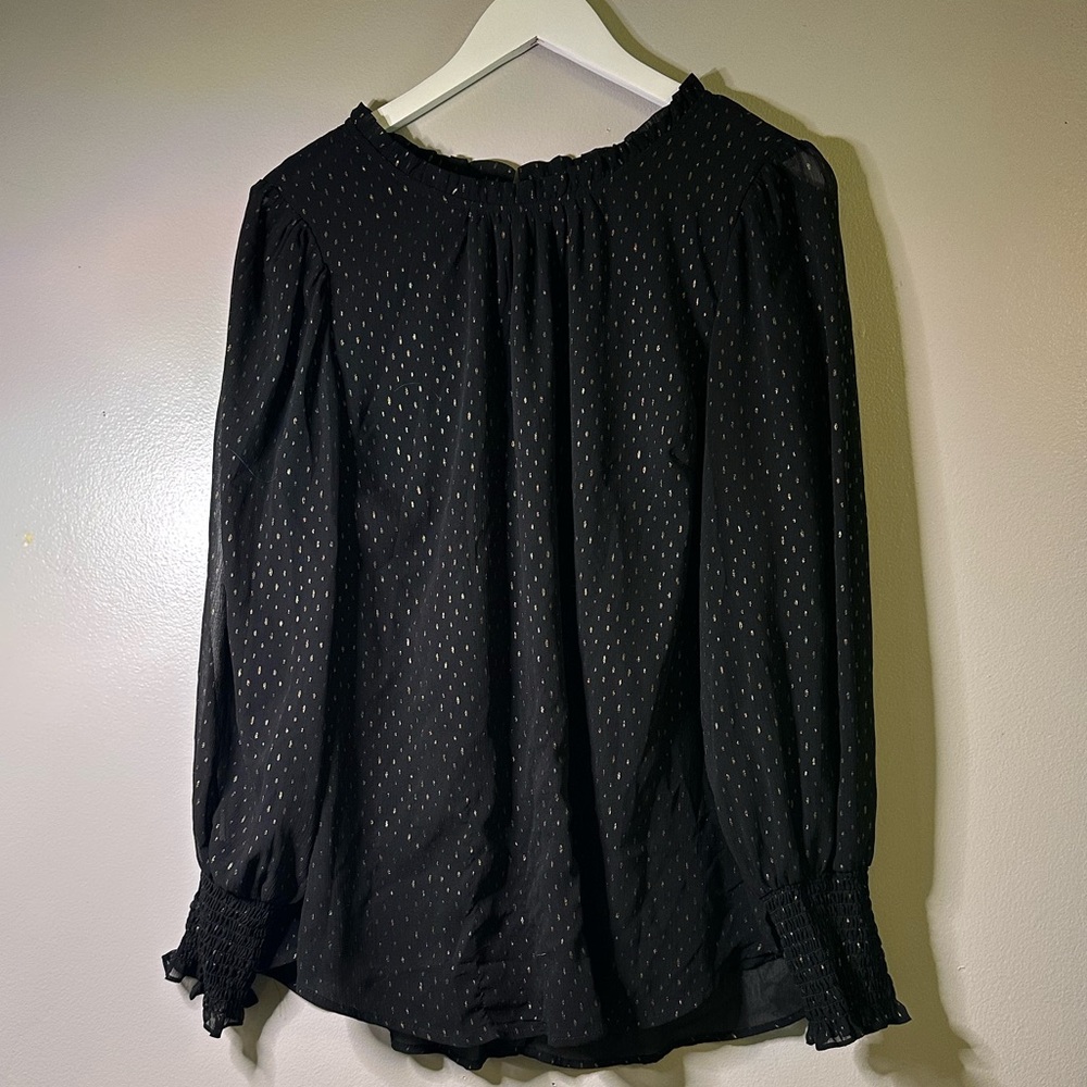Cynthia Rowley Black Textured Blouse